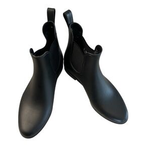 Sam Edelman Tinsley Classic Black Slip-On Rounded Toe Rain Boots Sz 8 GUC